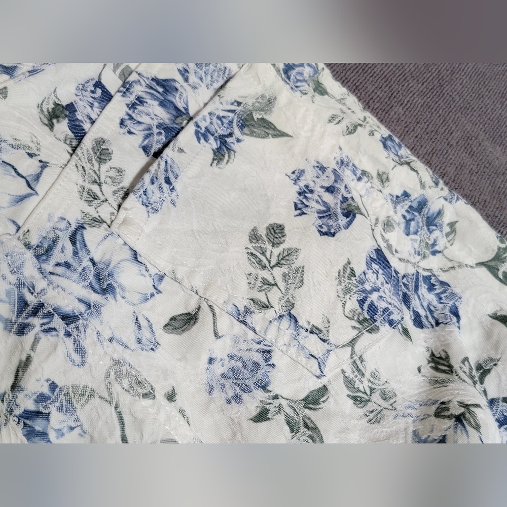 RARE Women's Charter Club White Floral Lexington Straight Pants Sz 12 LIKE NEW - Picture 14 of 15